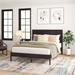 Solid Wood Platform Bed with Headboard and Wooden Slats