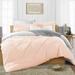 Oversized Queen Size Egyptian Cotton 1000 Thread Count Duvet Cover Reversible Ultra Soft & Breathable 3 Piece Luxury Soft Wrinkle Free Cooling Sheet (1 Duvet Cover with 2 Pillowcases Peach)