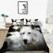 2/3 Pcs Bedding Cover Set Fashionable Unique Design 3D Wolf Printed Home Textiles Bedclothes California King(98 x104 )