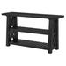 Elena 55 Inch Sofa Console Table, 2 Shelves, Industrial Bolts, Black FInish - 16L x 55W x 30H, in inches