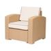 Lagoon Furniture Lagoon Magnolia Rattan Club Chair with Cushion-Finish:Tan Style:white cushion