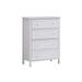 Mio 46 Inch 4 Drawer Tall Dresser Chest, Solid Wood, Glossy White