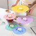 Yesbay Anti Spill Cover Flower Design Flexible Anti-deformed Hanging Storage Space Saving Keep Freshness Silicone Food Grade Spill Stopper Lid for Pot