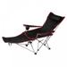 Camping Folding Chair with Carry Bag Lounge Chair with Removable Footrest and 2-Position Adjustable Backrest Portable and Lightweight Recliner Chair with Headrest Cup Holder and Side Pocket