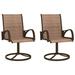 Dcenta Patio Swivel Chairs 2 pcs Textilene and Steel Brown
