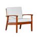 Deep Seat Eucalyptus Chair Environmentally Friendly Wood Chair with Finish and Cushions Noise Free Natural+Cream