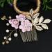 1 Set Flower Pearl Hair Comb Wedding Hair Comb Bridal Hair Comb Pearl Hair Pin Flower U Shape Hairpin