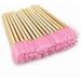 50 pcs | Bamboo Disposable Spoolies Mascara Wands | Eyelash & Brow Brushes | Makeup Application | Eco-Friendly | Biodegradable (pink)