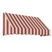 Awntech 5.375 ft San Francisco Fixed Awning Acrylic Fabric Burgundy/Tan Stripe