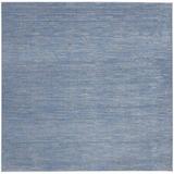 HomeRoots 9 x 9 ft. Blue & Gray Striped Non Skid Indoor & Outdoor Square Area Rug - Blue and Gray - 9 x 9 ft.