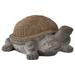 XBrand 20.1 L Yellow/Grey Polystone Rope Shell Turtle Statue Indoor Outdoor DÃ©cor Turtle DÃ©cor Turtle Statuary Garden Statues