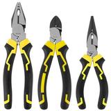 3pcs Pliers Set High Carbon Steel Pliers Cable Wire Cutting Pliers with Soft Grip Handle 6 Diagonal Pliers 6 Spiked Pliers 8 Steel Wire Pliers Tool for Industrial Craftsman Carpenter