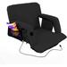 Large Wide Heated Reclining Stadium Seat With Armrest Battery NOT Included Foldable Chair With Back Support And Pockets Extra Large Waterproof Lightweight Seat Black