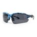 Polarized Xloop Camo Print Wrap Half Rim Baseball Sport Plastic Sunglasses Blue