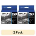 (2 pack) EPSON 220 DURABrite Ultra Ink Standard Capacity Black Dual Cartridge Pack (T220120-D2) Works with WorkForce WF-2630 WF-2650 WF-2660 WF-2750 WF-2760 Expression XP-320 XP-420 XP-424