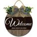 Eveokoki 12 Welcome Please Remove Your Shoes Signs for Front Door Farmhouse Porch Rustic Round Wooden Hanging Wreaths for Housewarming Gift Christmas Festival Decoration Outdoor Indoor Wall Decor