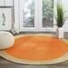 Natural Jute Rug Round Avgari Creation Handmade Area Rug Rug for Home Decor (5 Feet Round (60x60 Inches) Orange + Beige Border)