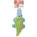 Pet Lou Durable Dog Plush Pastel Pals Toys with Squeakers and Crinkle in Multi-Size by Petlou New Desgin (Yellow/Blue 12 Pastel Pals Crocodile)