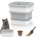 Cat Food Storage Container 13lbs Collapsible Pet Food Containers Sealed Cat Food Container with Measuring Cup and Scoop Foldable Kitchen Rice Storage