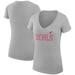 Women's G-III 4Her by Carl Banks Heather Gray New Jersey Devils Dot Print Team V-Neck Fitted T-Shirt