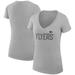 Women's G-III 4Her by Carl Banks Heather Gray Philadelphia Flyers Dot Print Team V-Neck Fitted T-Shirt