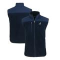 Men's Cutter & Buck Navy Atlanta Braves Big Tall Cascade Eco Sherpa Fleece Full-Zip Vest