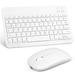 Rechargeable Bluetooth Keyboard and Mouse Combo Ultra Slim Full-Size Keyboard and Ergonomic Mouse for Samsung Galaxy S21 Ultra 5G and All Bluetooth Enabled Mac/Tablet/iPad/PC/Laptop - Pure White