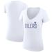Women's G-III 4Her by Carl Banks White Edmonton Oilers Dot Print Team V-Neck Fitted T-Shirt