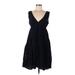 Gap Casual Dress - Mini V Neck Sleeveless: Black Print Dresses - Women's Size 8