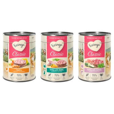 Feringa Classic Meat Menü 6 x 400 g Mixpaket 1 (Kaninchen & Truthahn, Geflügel, Lachs & Truthahn)