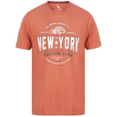 T-Shirts NY Custom Motif Cotton Jersey T-Shirt in Bruschetta Brown - South Shore / S - Tokyo Laundry