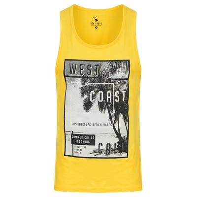 Vests WC Cali Motif Print Cotton Vest Top in Snapdragon Yellow - South Shore / M - Tokyo Laundry