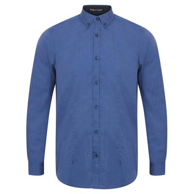 Shirts Salvador Long Sleeve Cotton Shirt in Deep Blue / S - Tokyo Laundry
