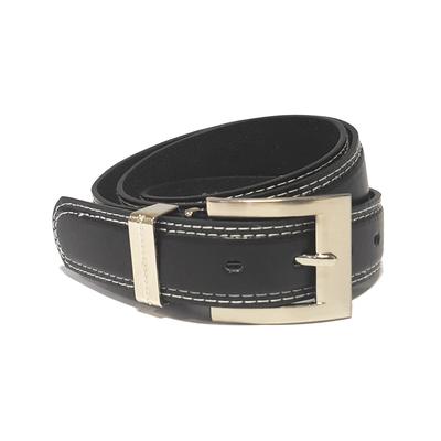 Accessory Mens Spencer Contrast Stitch Leather Belt in Black / XXL (44" - 49") - Tokyo Laundry