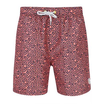 Swim Shorts Oreti Geometric Print Swim Shorts In Coral / S - Tokyo Laundry