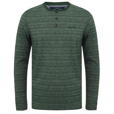 Long Sleeve Tops Hoaden Grindle Stripe Long Sleeve Henley Top in Jungle Green / S - Tokyo Laundry