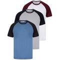 3 Pack Tops Dunswell (3 Pack) Raglan Sleeve Cotton Jersey Basic T-Shirt Set In Light Grey Marl / White / Dutch Blue / M - Tokyo Laundry
