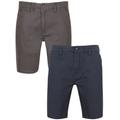 2 Pack Shorts Daly 2 Pack Cotton Twill Chino Shorts with Stretch in Mood Indigo / Dark Grey - South Shore / XL - Tokyo Laundry