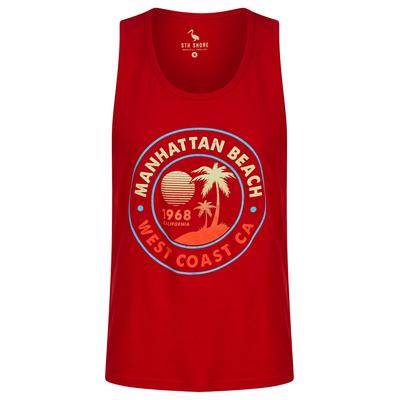 Vests Manhattan Beach Motif Print Cotton Vest Top in Barados Cherry - South Shore / S - Tokyo Laundry