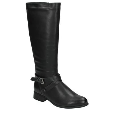 Shoes Erin Faux Leather Knee High Boots with Buckle Strap in Black / UK 3 - Tokyo Laundry