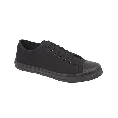 Shoes Womens Baltimore Low Top Lace Up Canvas Trainers In All Black / UK 4 - Tokyo Laundry