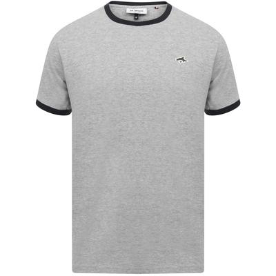 T-Shirts Maryon 2 Cotton Jersey Crew Neck Ringer T-Shirt In Light Grey Marl - Le Shark / S - Tokyo Laundry