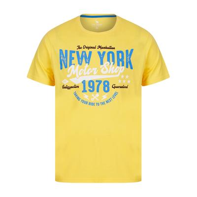 T-Shirts Manhattan NY Motif Cotton Jersey T-Shirt in Golden Cream - South Shore / L - Tokyo Laundry