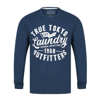 Long Sleeve Tops Revo Motif Cotton Jersey Long Sleeve Top in Insignia Blue / S - Tokyo Laundry