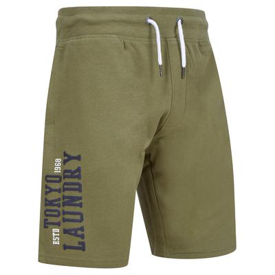 Jogger Shorts Siding Multi-Pocket Brushback Fleece Jogger Shorts in Deep Lichen Green / S - Tokyo Laundry