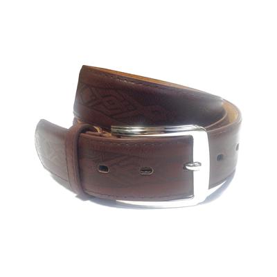 Accessory Mens Kurt Aztec Leather Belt in Brown / XXL (44" - 49") - Tokyo Laundry