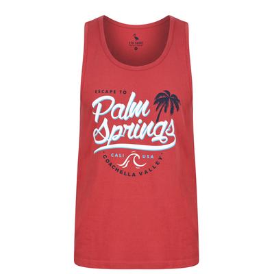 Vests Palm Springs Motif Print Cotton Vest Top in Garnet Rose - South Shore / M - Tokyo Laundry
