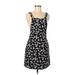 Shein Casual Dress - Sheath Square Sleeveless: Black Print Dresses - Women's Size 6