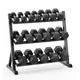 Equipped Gym - Weights Dumbbells Set With Horizontal 3 Tier Rack Stand. 5kg-25kg Pairs Cast Iron Gym Weights. Gym Equipment For Home And Commercial Use For Both Men And Women