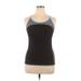 Simply Vera Vera Wang Active Tank Top: Gray Color Block Activewear - Women's Size X-Large